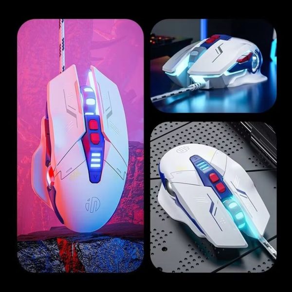Inphic W9P Glowing Computer Gaming Wired Mouse (Silent Version) - Image 3