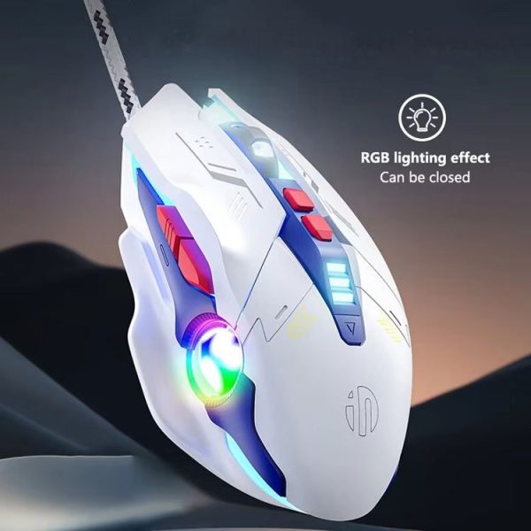 Inphic W9P Glowing Computer Gaming Wired Mouse (Silent Version) - Image 4