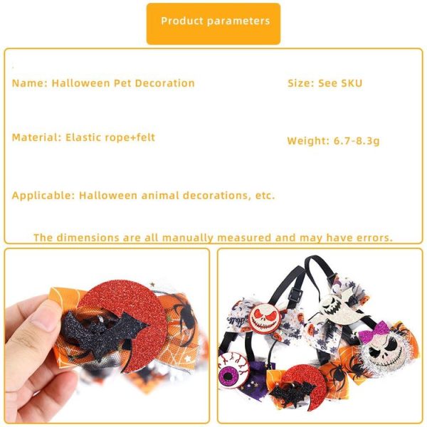 Halloween Pet Cartoon Decorative Bow Tie Adjustable Elastic Rope Collar, Color: Ghost Face Mask - Image 4