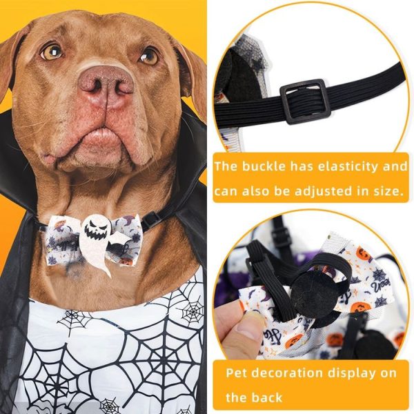 Halloween Pet Cartoon Decorative Bow Tie Adjustable Elastic Rope Collar, Color: Ghost Face Mask - Image 5