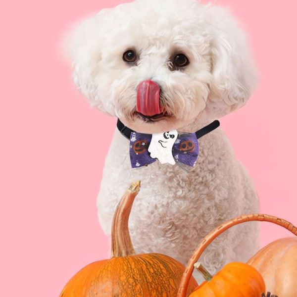 Halloween Pet Cartoon Decorative Bow Tie Adjustable Elastic Rope Collar, Color: Ghost Face Mask - Image 7