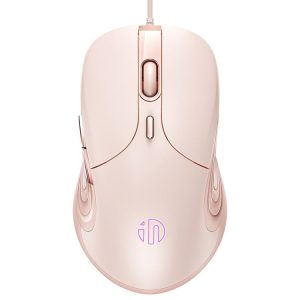 Inphic B8 Mute Light Emitting Wired Mice Home Office Gaming Computer Mouse (Milk Tea Color)