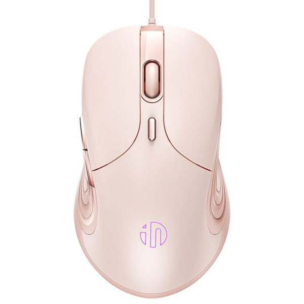 Inphic B8 Mute Light Emitting Wired Mice Home Office Gaming Computer Mouse (Milk Tea Color)