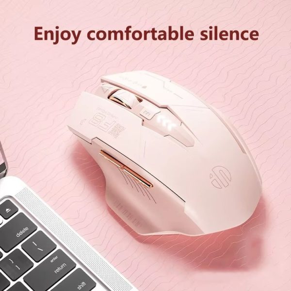 Inphic F8 2.4G Wireless Mute Charging Computer Gaming Mouse (Milk Tea Color) - Image 3