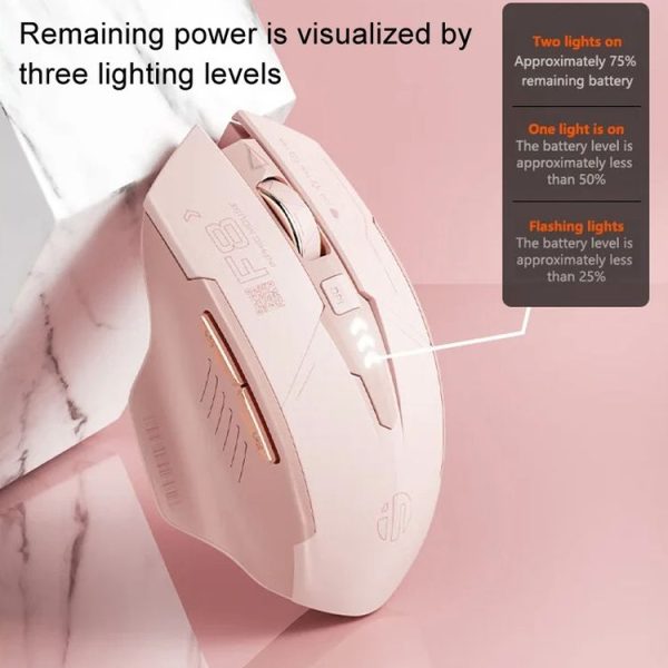 Inphic F8 2.4G Wireless Mute Charging Computer Gaming Mouse (Milk Tea Color) - Image 4