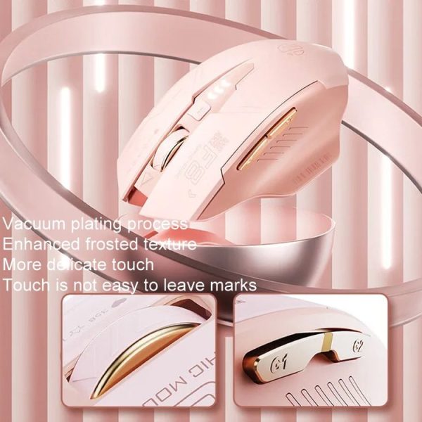 Inphic F8 2.4G Wireless Mute Charging Computer Gaming Mouse (Milk Tea Color) - Image 5