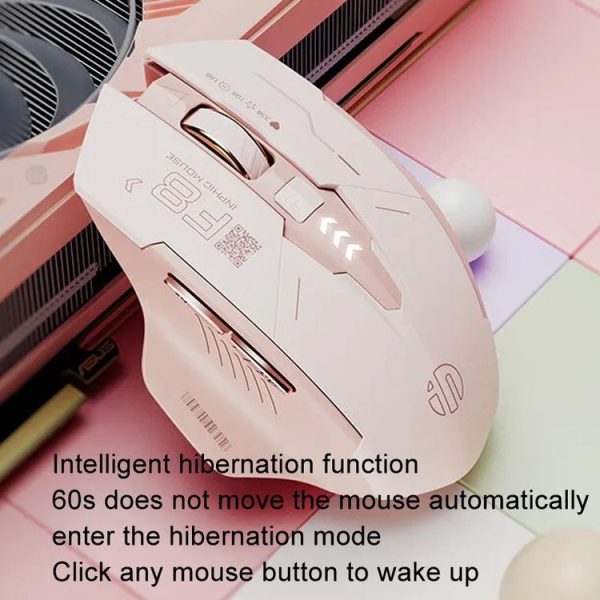 Inphic F8 2.4G Wireless Mute Charging Computer Gaming Mouse (Milk Tea Color) - Image 6