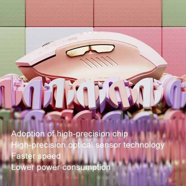 Inphic F8 2.4G Wireless Mute Charging Computer Gaming Mouse (Milk Tea Color) - Image 8