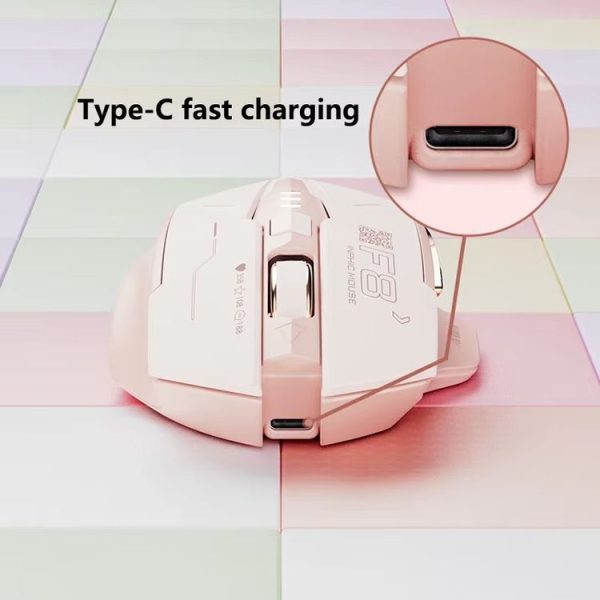 Inphic F8 2.4G Wireless Mute Charging Computer Gaming Mouse (Milk Tea Color) - Image 9