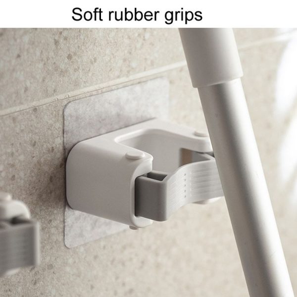 Bathroom No-Punch Mop Hook Household Broom Wall Mounted Fixing Clip, Style: Single Clip - Image 5
