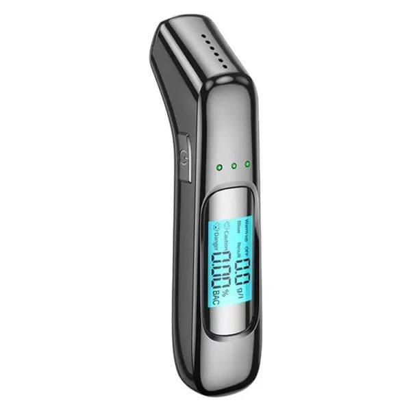 High-Precision Portable Alcohol Tester Rechargeable Breathalyzer With LCD Display (Black) - Image 2