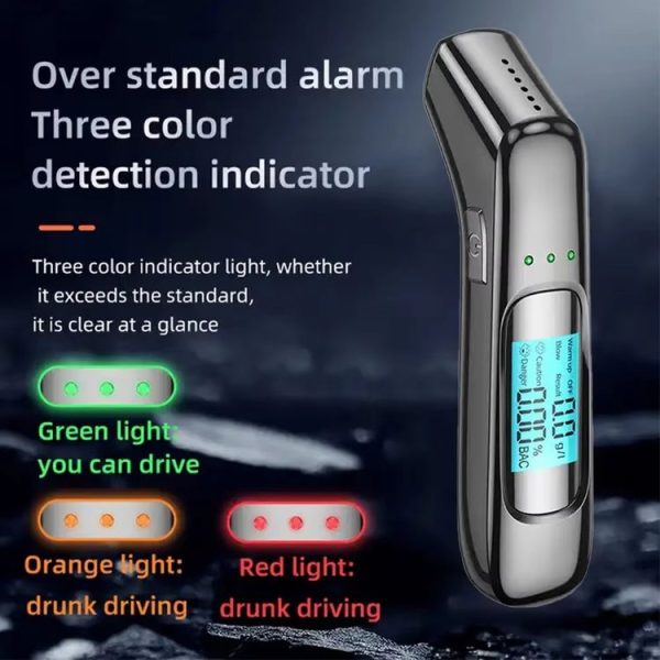 High-Precision Portable Alcohol Tester Rechargeable Breathalyzer With LCD Display (Black) - Image 7