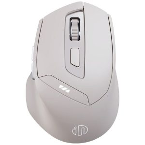 Inphic DR6 2.4G Wireless + Bluetooth 5.0 / 4.0 Tri-mode Charging Mute Office Gaming Computer Mouse (White Apricot)