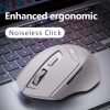 Inphic DR6 2.4G Wireless + Bluetooth 5.0 / 4.0 Tri-mode Charging Mute Office Gaming Computer Mouse (White Apricot) - Image 5