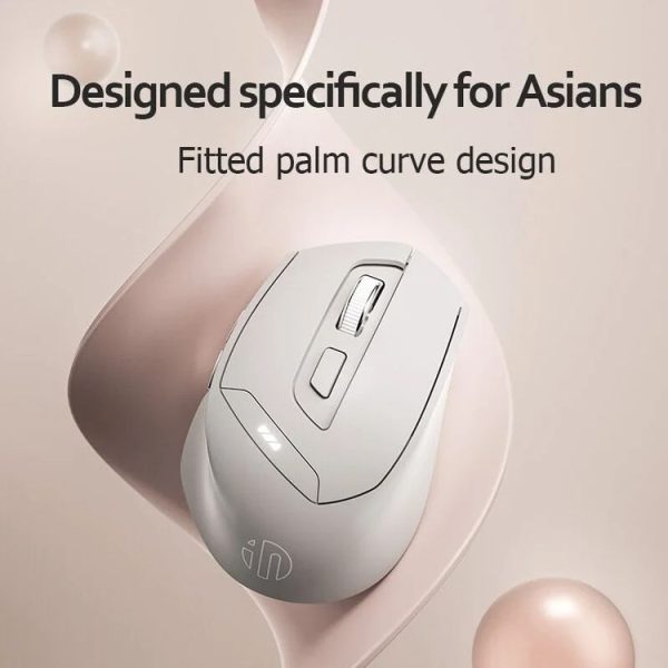 Inphic DR6 2.4G Wireless + Bluetooth 5.0 / 4.0 Tri-mode Charging Mute Office Gaming Computer Mouse (White Apricot) - Image 7