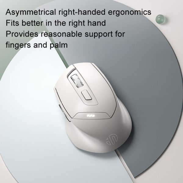 Inphic DR6 2.4G Wireless + Bluetooth 5.0 / 4.0 Tri-mode Charging Mute Office Gaming Computer Mouse (White Apricot) - Image 8
