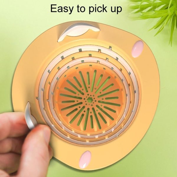 Household Kitchen Sink Residue Strainer Foldable Anti Clogging Floor Drain Filter (Yellow) - Image 6
