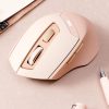Inphic DR8 2.4G Wireless + Bluetooth 5.0 / 4.0 Tri-mode Charging Mute Office Gaming Computer Mouse (Milk Tea Color) - Image 2