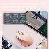 Inphic DR8 2.4G Wireless + Bluetooth 5.0 / 4.0 Tri-mode Charging Mute Office Gaming Computer Mouse (Milk Tea Color) - Image 3