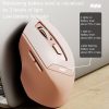 Inphic DR8 2.4G Wireless + Bluetooth 5.0 / 4.0 Tri-mode Charging Mute Office Gaming Computer Mouse (Milk Tea Color) - Image 4