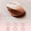 Inphic DR8 2.4G Wireless + Bluetooth 5.0 / 4.0 Tri-mode Charging Mute Office Gaming Computer Mouse (Milk Tea Color) - Image 5