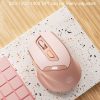 Inphic DR8 2.4G Wireless + Bluetooth 5.0 / 4.0 Tri-mode Charging Mute Office Gaming Computer Mouse (Milk Tea Color) - Image 8