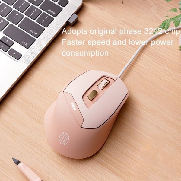 Inphic DR8 2.4G Wireless + Bluetooth 5.0 / 4.0 Tri-mode Charging Mute Office Gaming Computer Mouse (Milk Tea Color) - Image 9