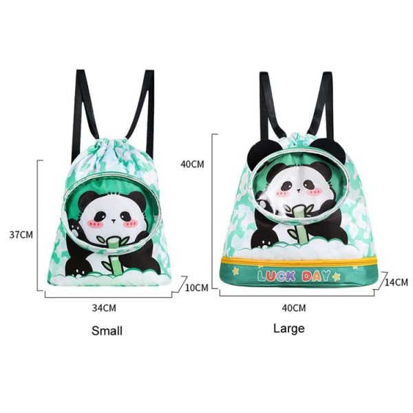 Childrens Cartoon Swimming Bag Wet and Dry Separate Waterproof Storage Bag Portable Beach Backpack, Style: Large Astronaut - Image 3