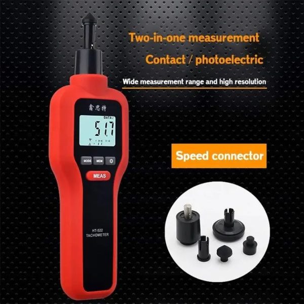 Xinsite HT-522 LCD Digital Tachometer 100, 000 PPM Non-Contact Speed Meter - Image 5
