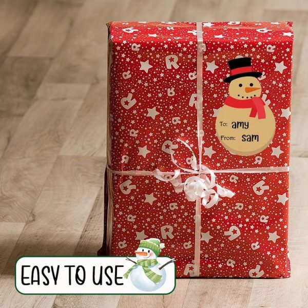 200pcs / Roll Christmas Decoration Stickers Holiday Gift Tag Tape (75x55mm) - Image 4
