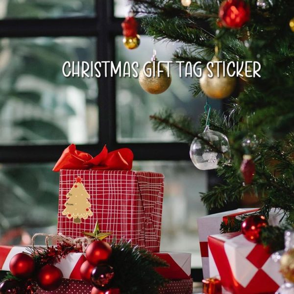 200pcs / Roll Christmas Decoration Stickers Holiday Gift Tag Tape (75x55mm) - Image 5