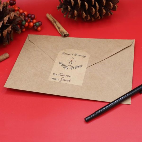 200pcs / Roll Christmas Decoration Stickers Holiday Gift Tag Tape (75x50mm) - Image 4