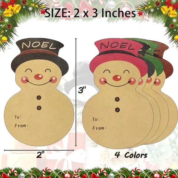100pcs / Roll Christmas Decoration Stickers Holiday Gift Tag Tape (75x50mm) - Image 2