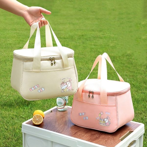 Portable Handheld Insulated Lunch Pack Outdoor Picnic Thicked Bento Bag (Blue) - Image 2
