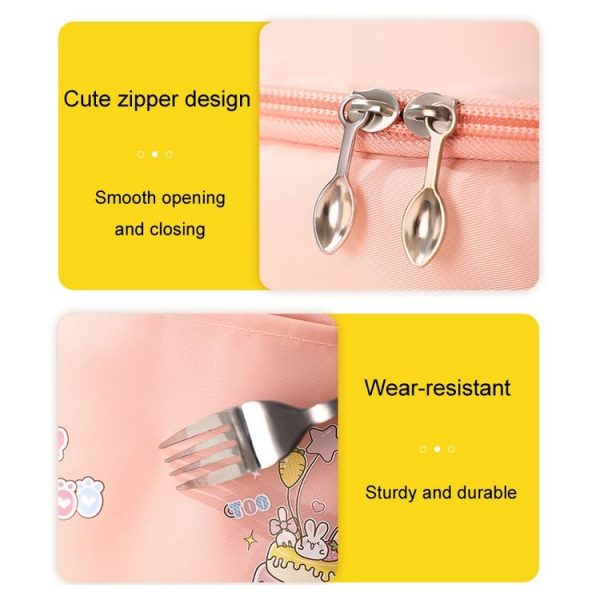 Portable Handheld Insulated Lunch Pack Outdoor Picnic Thicked Bento Bag (Blue) - Image 4