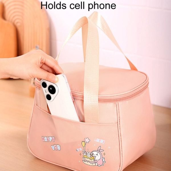 Portable Handheld Insulated Lunch Pack Outdoor Picnic Thicked Bento Bag (Blue) - Image 6