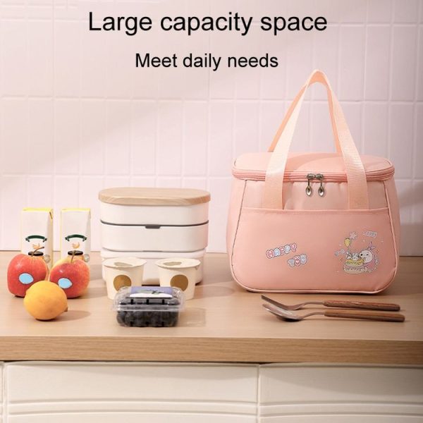 Portable Handheld Insulated Lunch Pack Outdoor Picnic Thicked Bento Bag (Blue) - Image 7