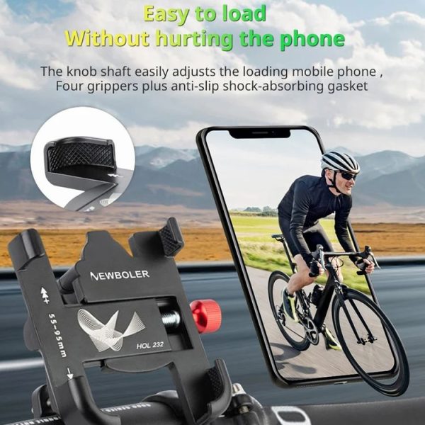 PROMEND SJJ-297E Rearview Mirror Model Phone Holder Universal Aluminum Alloy Electric Bike Mount - Image 2