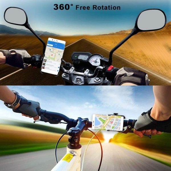 PROMEND SJJ-297E Rearview Mirror Model Phone Holder Universal Aluminum Alloy Electric Bike Mount - Image 8