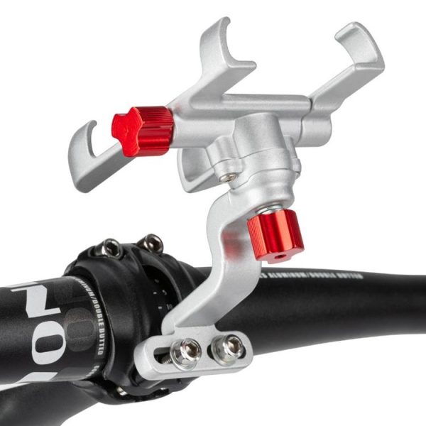 PROMEND Aluminum Alloy Cell Phone Holder Adjustable Angle Rotating Motorcycle Navigation Support, Style: SJJ-299B Handlebar Stand Black - Image 2