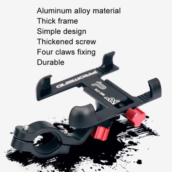 PROMEND Aluminum Alloy Cell Phone Holder Adjustable Angle Rotating Motorcycle Navigation Support, Style: SJJ-299B Handlebar Stand Black - Image 8