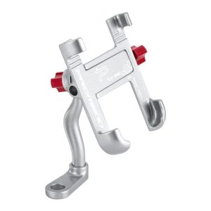PROMEND Aluminum Alloy Cell Phone Holder Adjustable Angle Rotating Motorcycle Navigation Support, Style: SJJ-299E Rearview Mirror Silver