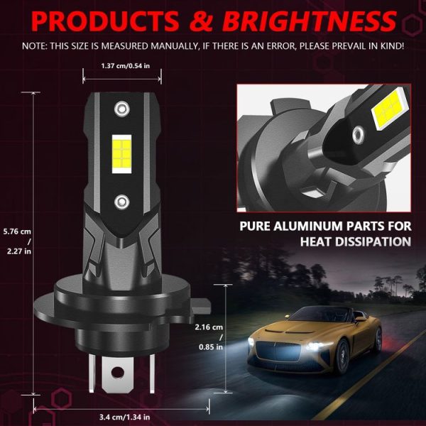 Car Universal Direct Plug LED Headlight Retrofit Bulb, Specifications: H7 - Image 2