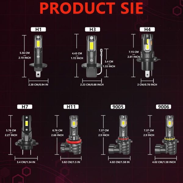 Car Universal Direct Plug LED Headlight Retrofit Bulb, Specifications: H7 - Image 8