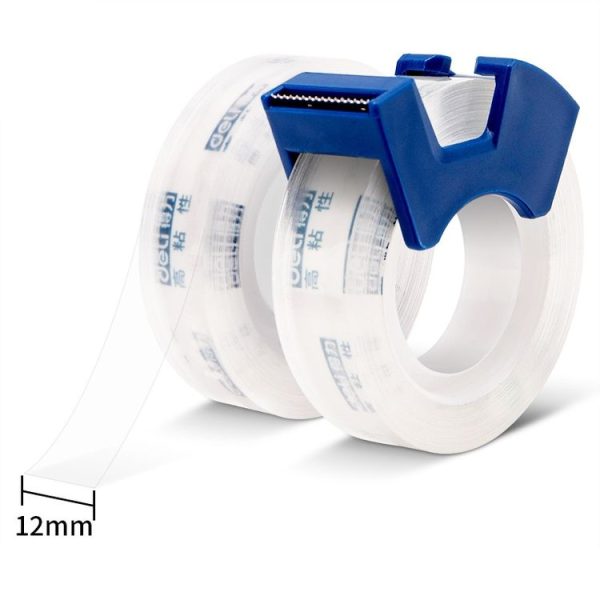 Deli Transparent Tape Student Stationery Office Correction Questions Sticky Typo Tape With Cutter - Image 2
