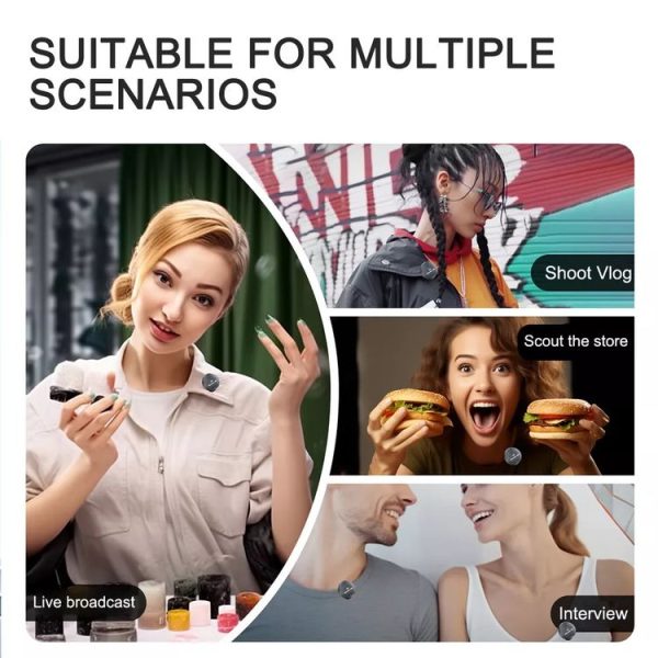 8 Pin Wireless Lavalier Button Microphone With Magnetic Suction & Back Clip Design - Image 10