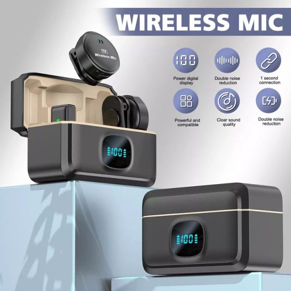 8 Pin Wireless Lavalier Button Microphone With Magnetic Suction & Back Clip Design - Image 3