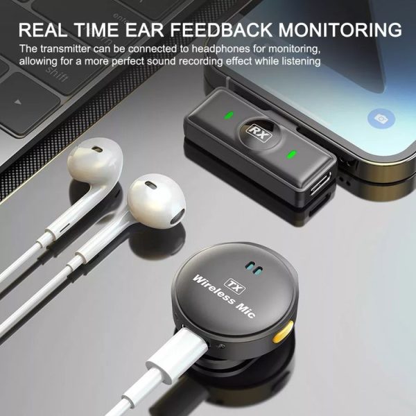 8 Pin Wireless Lavalier Button Microphone With Magnetic Suction & Back Clip Design - Image 7