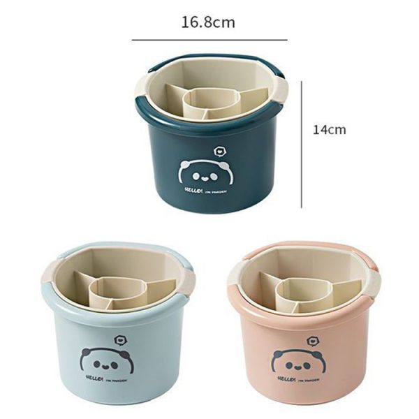 Multifunctional Household Chopsticks Spoon Storage Rack Double-layer Kitchen Drain Holder (Dark Blue) - Image 2
