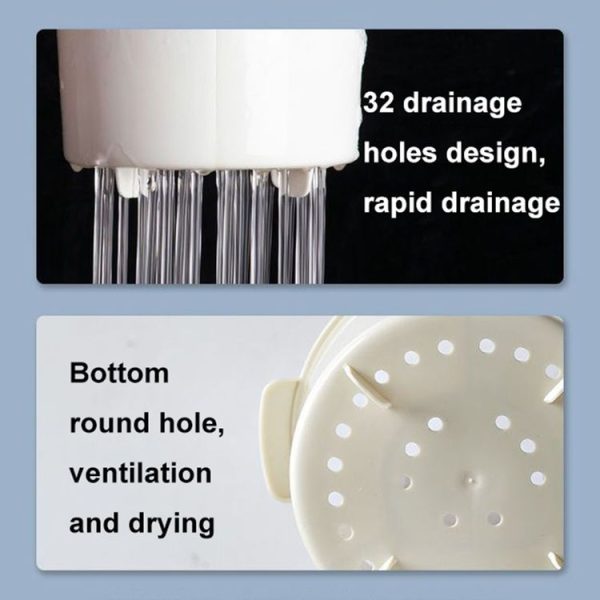 Multifunctional Household Chopsticks Spoon Storage Rack Double-layer Kitchen Drain Holder (Dark Blue) - Image 3